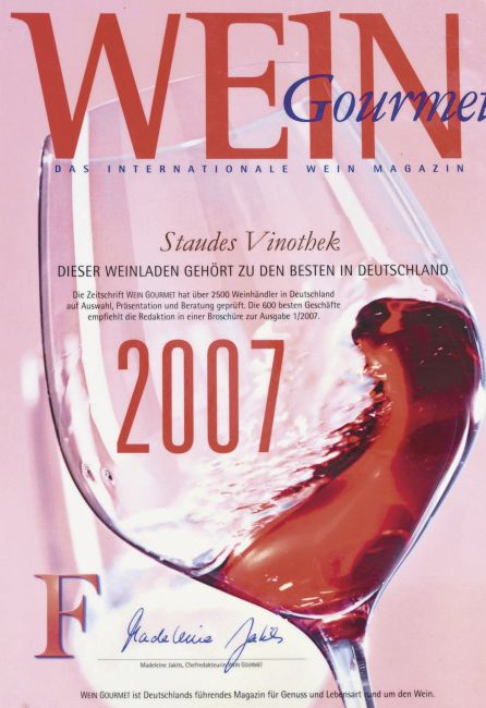 Auszeichnung Weingourmet 2007